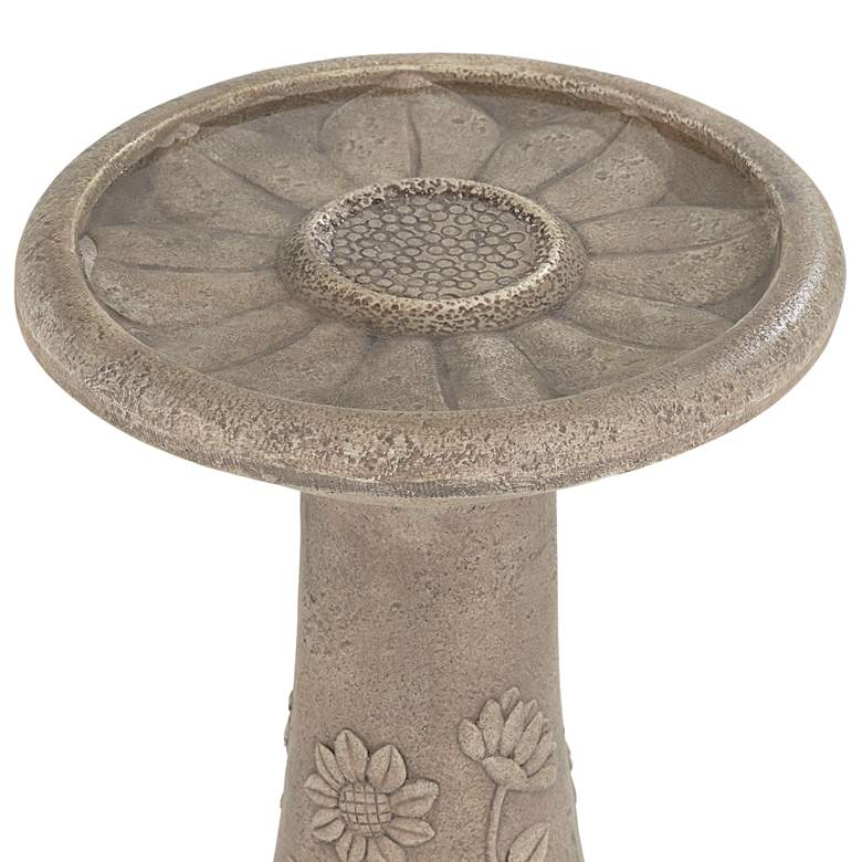 Image 3 Missy Fleur 19 1/2" High Outdoor Cement LED Birdbath more views