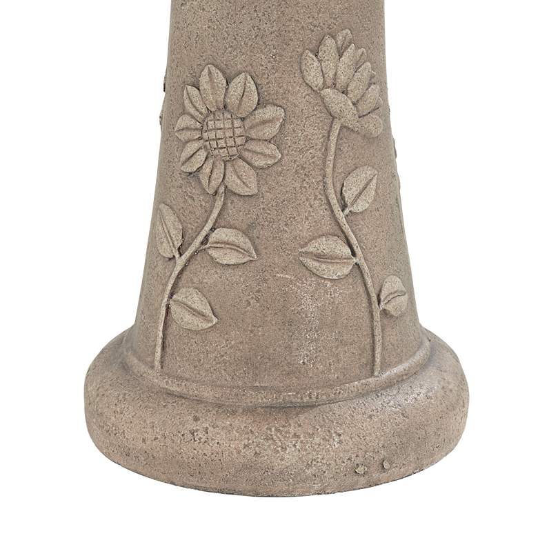 Image 4 Missy Fleur 19 1/2" High Outdoor Cement LED Birdbath more views