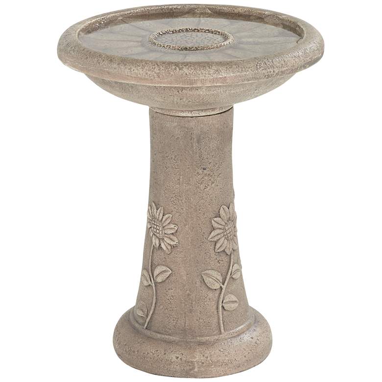 Image 5 Missy Fleur 19 1/2" High Outdoor Cement LED Birdbath more views
