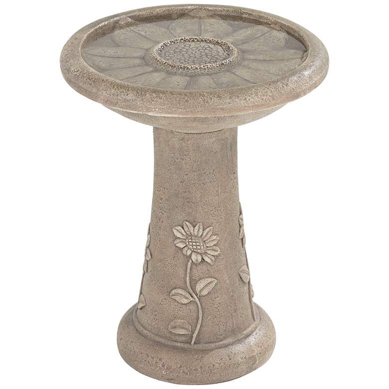 Image 6 Missy Fleur 19 1/2" High Outdoor Cement LED Birdbath more views