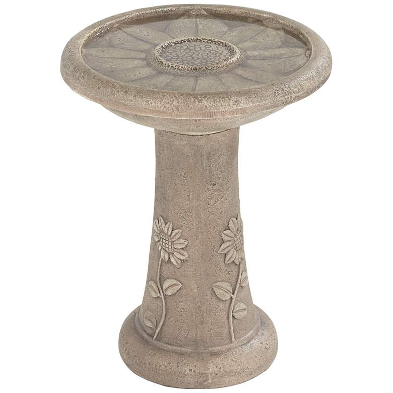 Image 7 Missy Fleur 19 1/2" High Outdoor Cement LED Birdbath more views