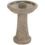 3_Missy Sunflower 20 1/4" High Gray Outdoor Cement Birdbath