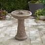 2_Missy Sunflower 20 1/4" High Gray Outdoor Cement Birdbath