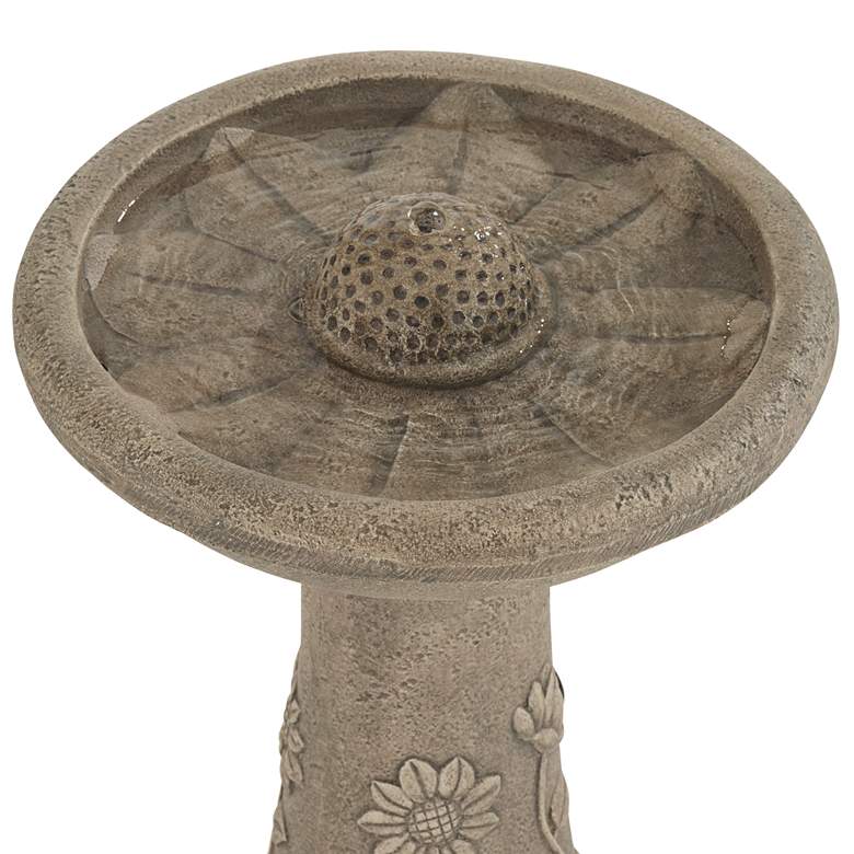 Image 3 Missy Sunflower 20 1/4" High Gray Outdoor Cement Birdbath more views