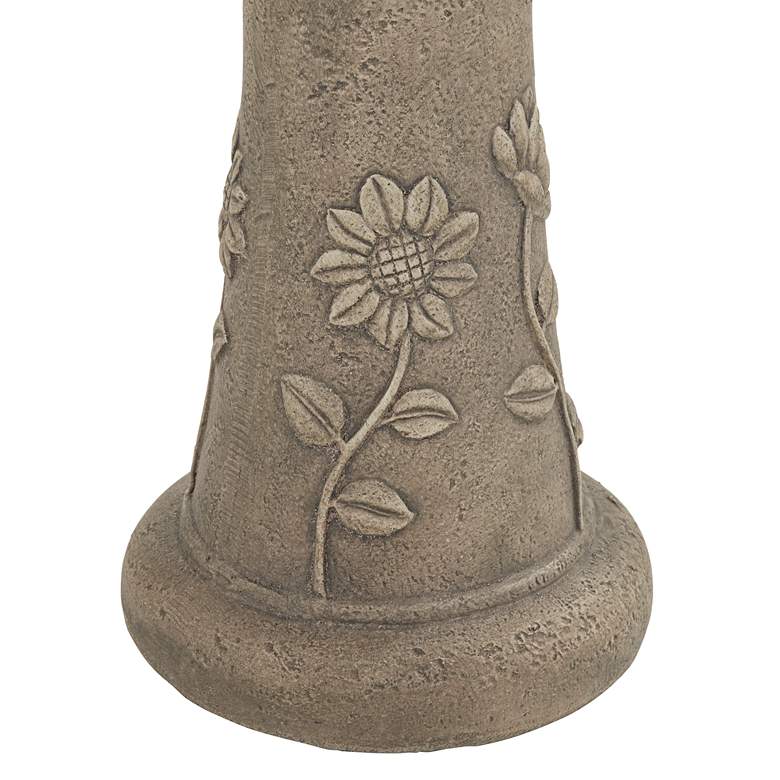 Image 4 Missy Sunflower 20 1/4" High Gray Outdoor Cement LED Birdbath more views
