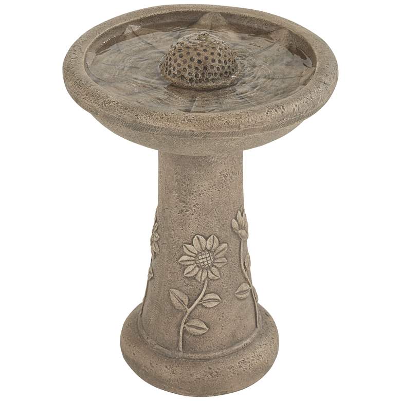 Image 5 Missy Sunflower 20 1/4" High Gray Outdoor Cement LED Birdbath more views