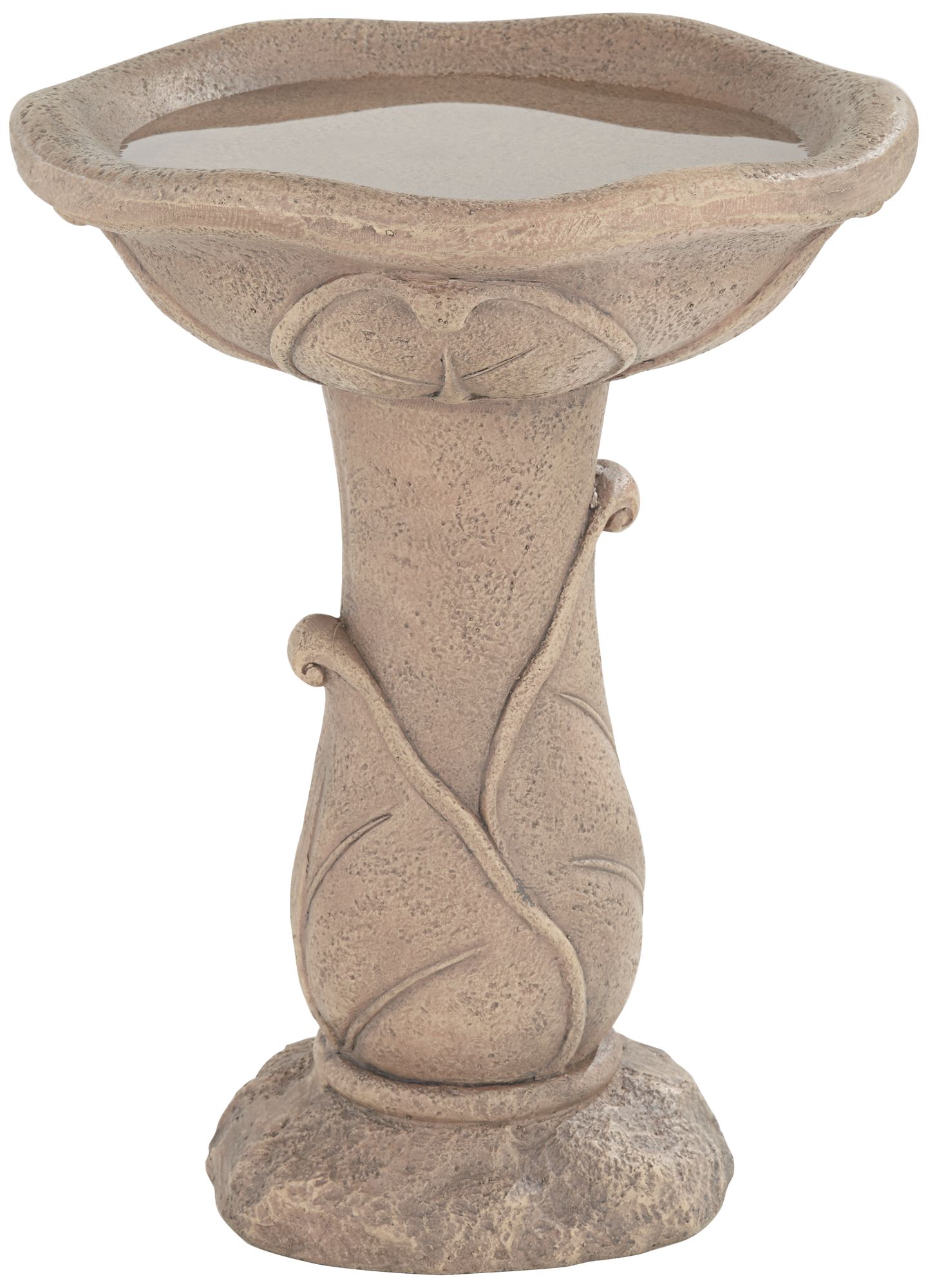 Image 2 Missy Water Lily 23" High Light Brown Outdoor Cement Birdbath