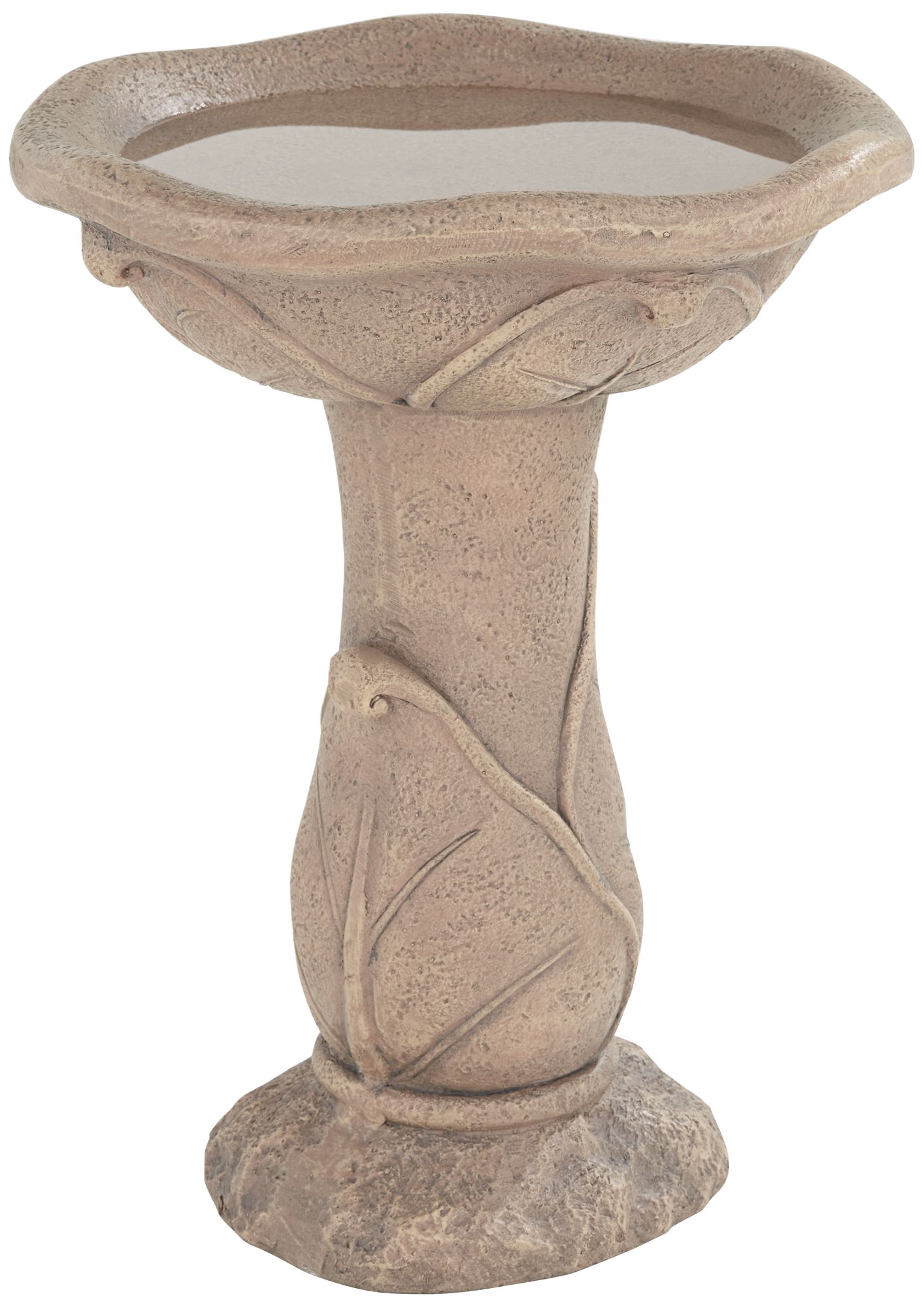 Image 5 Missy Water Lily 23" High Light Brown Outdoor Cement Birdbath more views