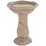 5_Missy Water Lily 23" High Light Brown Outdoor Cement Birdbath more views