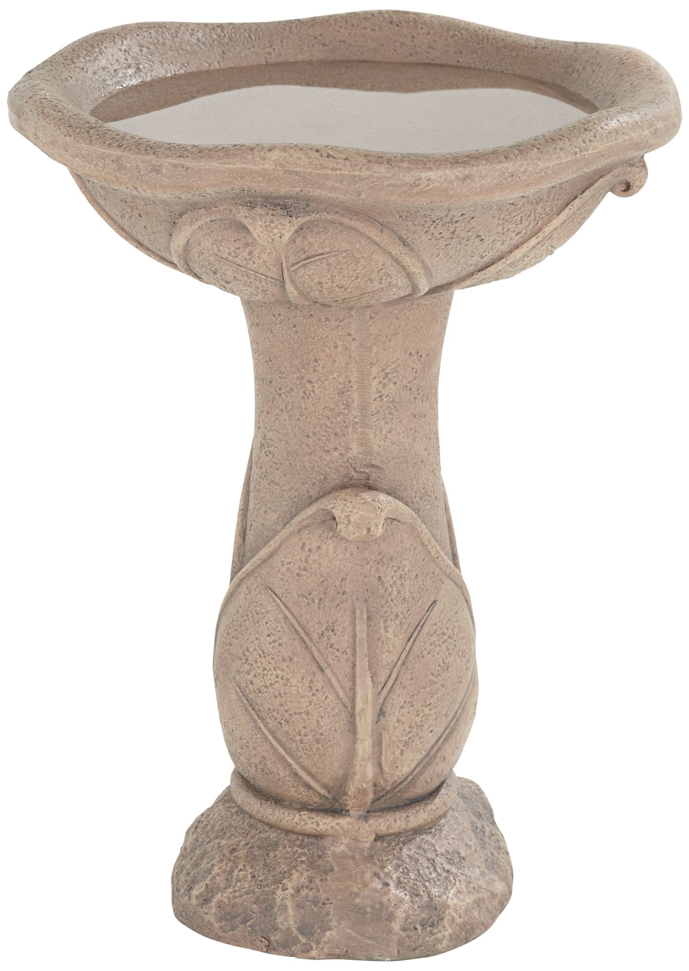 Image 6 Missy Water Lily 23" High Light Brown Outdoor Cement Birdbath more views