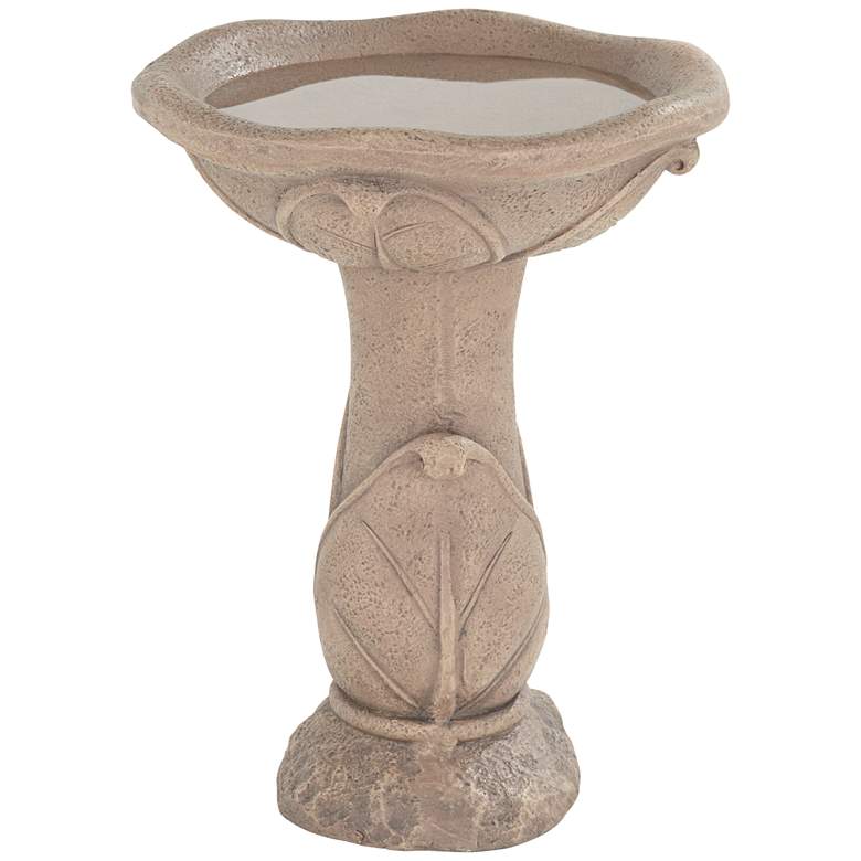 Image 6 Missy Water Lily 23" High Light Brown Outdoor Cement Birdbath more views