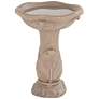6_Missy Water Lily 23" High Light Brown Outdoor Cement Birdbath more views