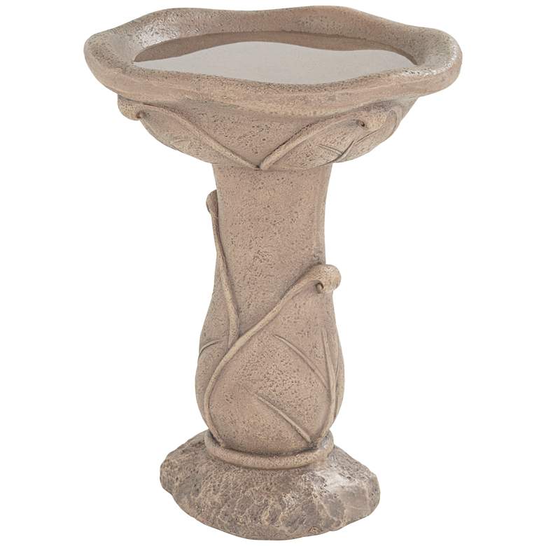 Image 7 Missy Water Lily 23" High Light Brown Outdoor Cement Birdbath more views