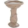 7_Missy Water Lily 23" High Light Brown Outdoor Cement Birdbath more views