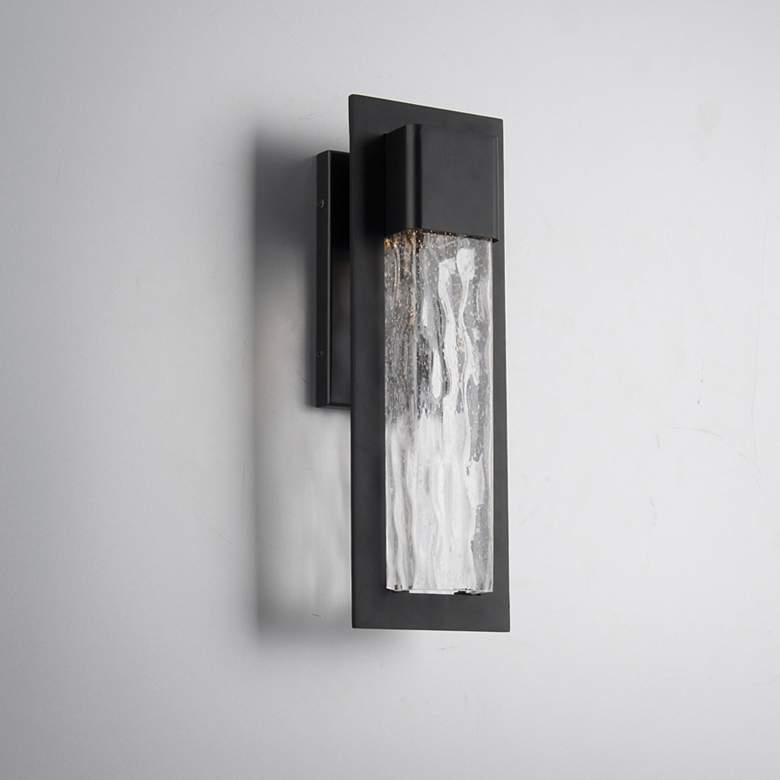 Image 1 Mist 16"H x 5.44"W 1-Light Outdoor Wall Light in Black