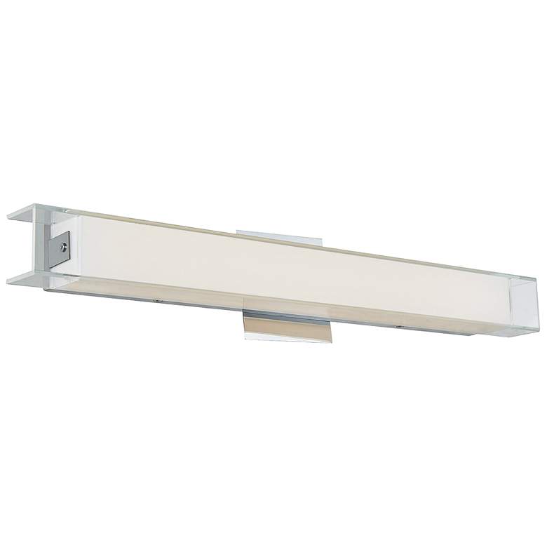 Image 1 Mist 22 1/2" Wide Chrome and Frosted Glass LED Modern Bath Light