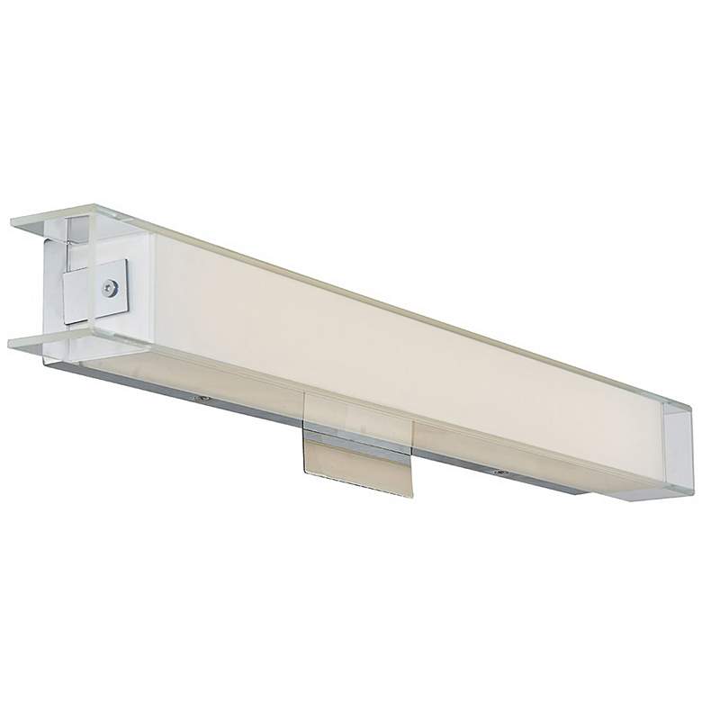 Image 2 Mist 22 1/2" Wide Chrome and Frosted Glass LED Modern Bath Light more views