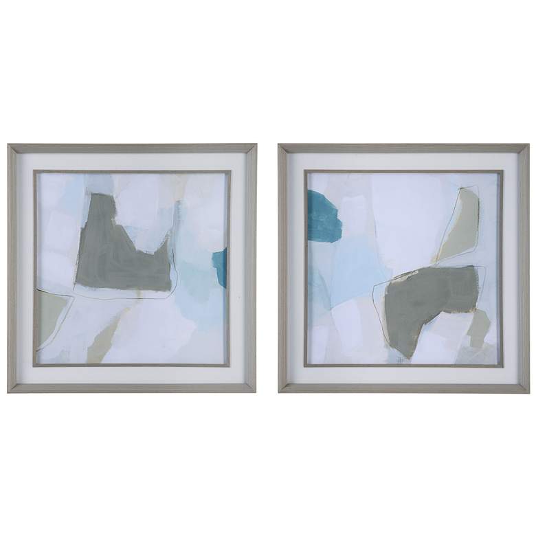 Image 1 Mist Shapes 25 1/2 inch Square 2-Piece Framed Wall Art Set