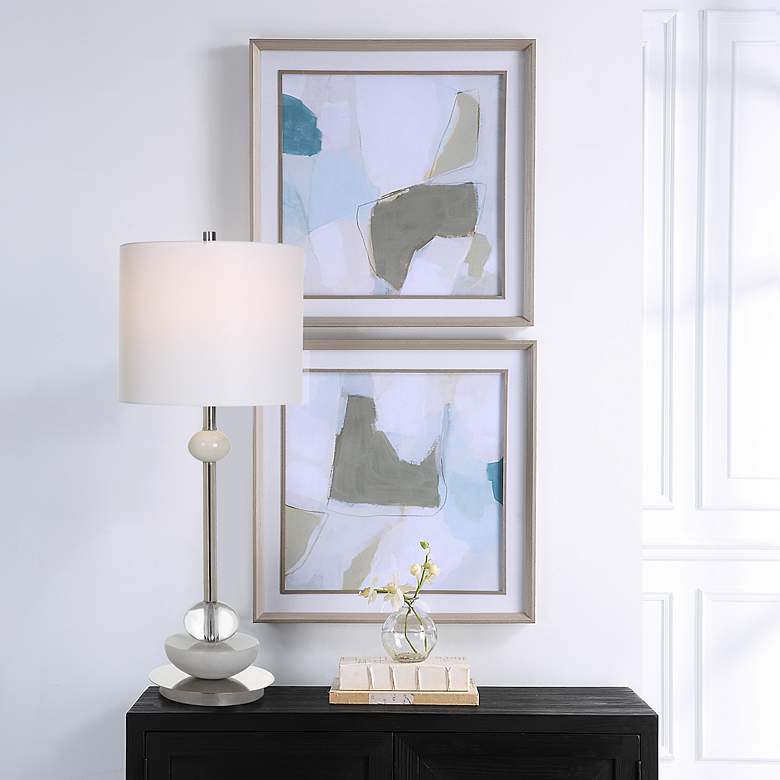Image 4 Mist Shapes 25 1/2" Square 2-Piece Framed Wall Art Set more views