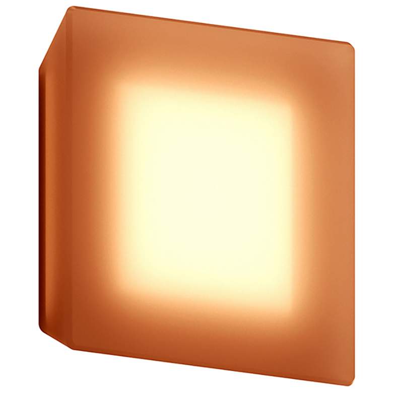 Image 1 Mist Square 6.5 " High Amber Wall Sconce