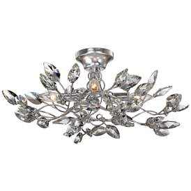 Image1 of Misthaven 22 Inch Organic Silver Leaf 4-Light Semi-Flush Mount