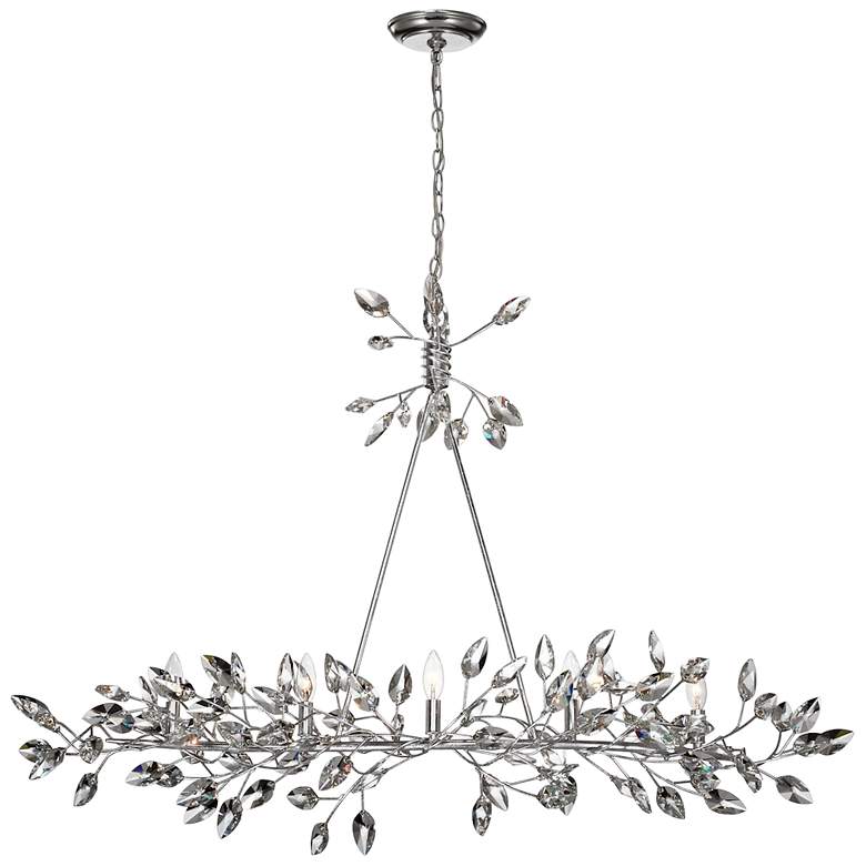 Image 2 Misthaven 50"W Silver Leaf Kitchen Island Light Chandelier