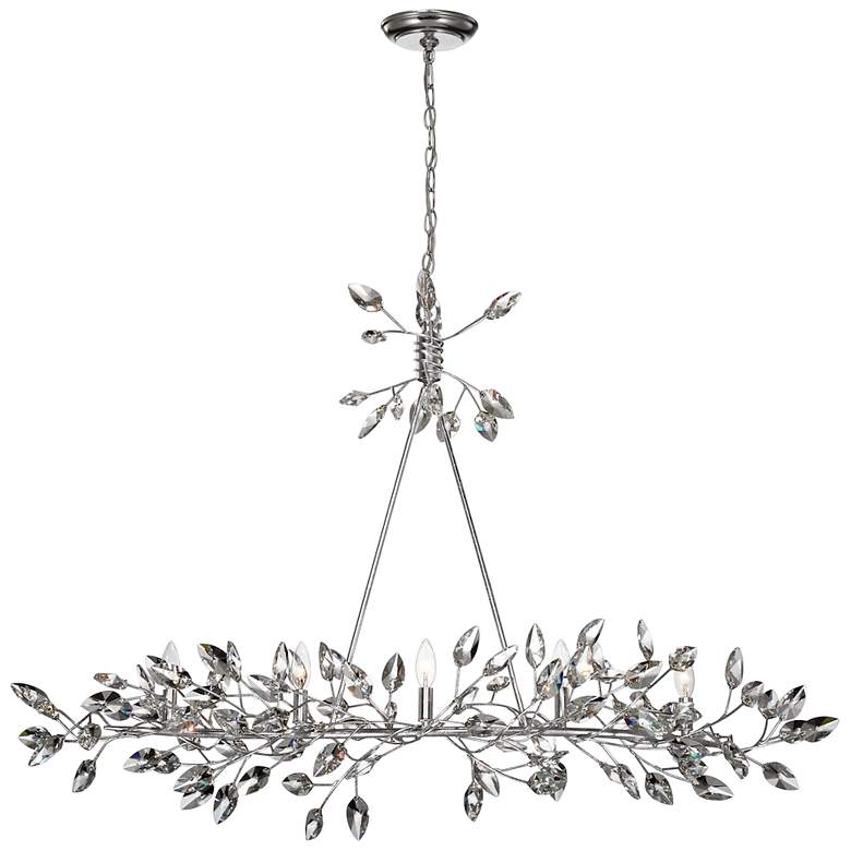 Image 2 Misthaven 50 inchW Silver Leaf Kitchen Island Light Chandelier