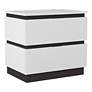 2_Misti 23" Wide White Metallic Gray Wood 2-Drawer Nightstand