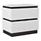 Misti 23" Wide White Metallic Gray Wood 2-Drawer Nightstand