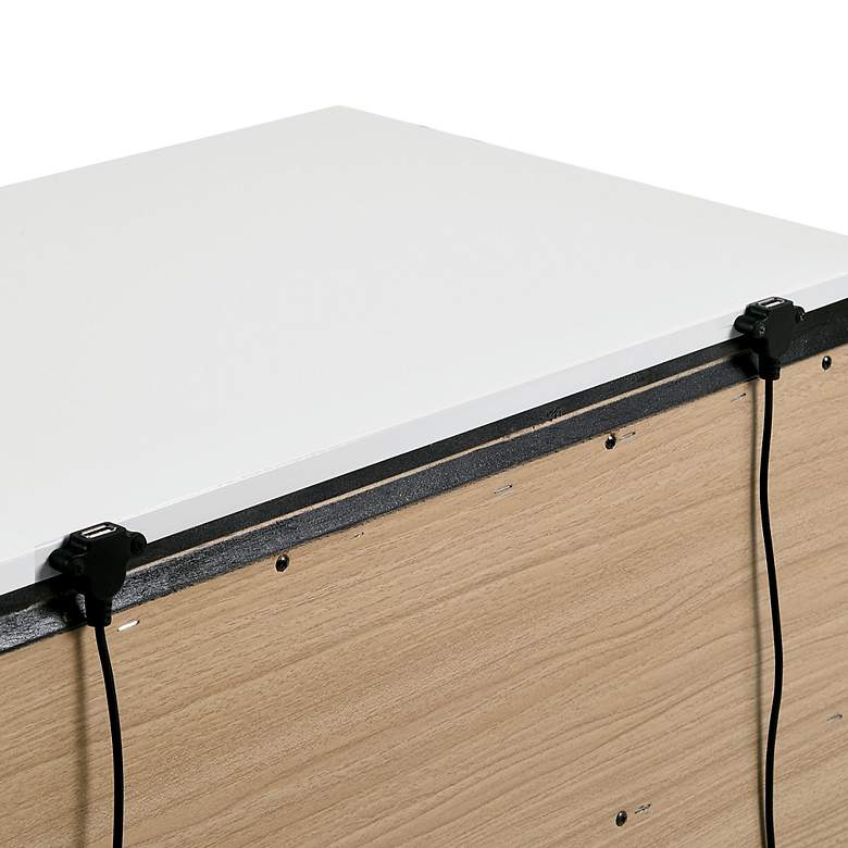 Image 3 Misti 23" Wide White Metallic Gray Wood 2-Drawer Nightstand more views