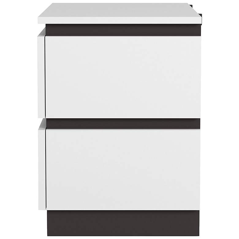 Image 5 Misti 23" Wide White Metallic Gray Wood 2-Drawer Nightstand more views