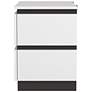 5_Misti 23" Wide White Metallic Gray Wood 2-Drawer Nightstand more views
