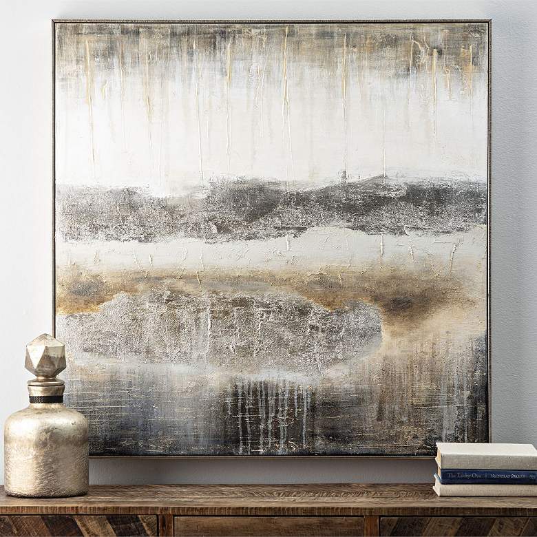 Image 1 MisTrisha Yearwood Night 39 1/2" Square Oil Canvas Wall Art