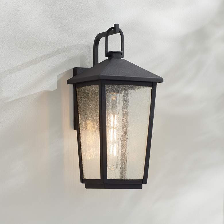 Image 1 Misty 16 1/4" High Sand Black Outdoor Wall Light