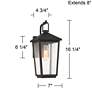 Misty 16 1/4" High Sand Black Outdoor Wall Light