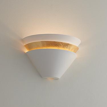 Misty 6 1/4" High White and Gold Leaf LED Wall Sconce