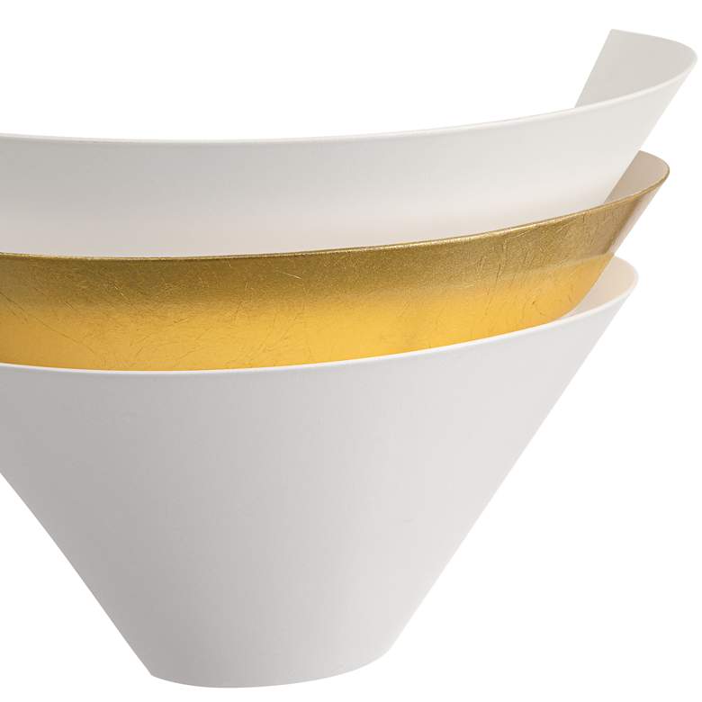 Image 2 Misty 6 1/4" High White and Gold Leaf LED Wall Sconce more views