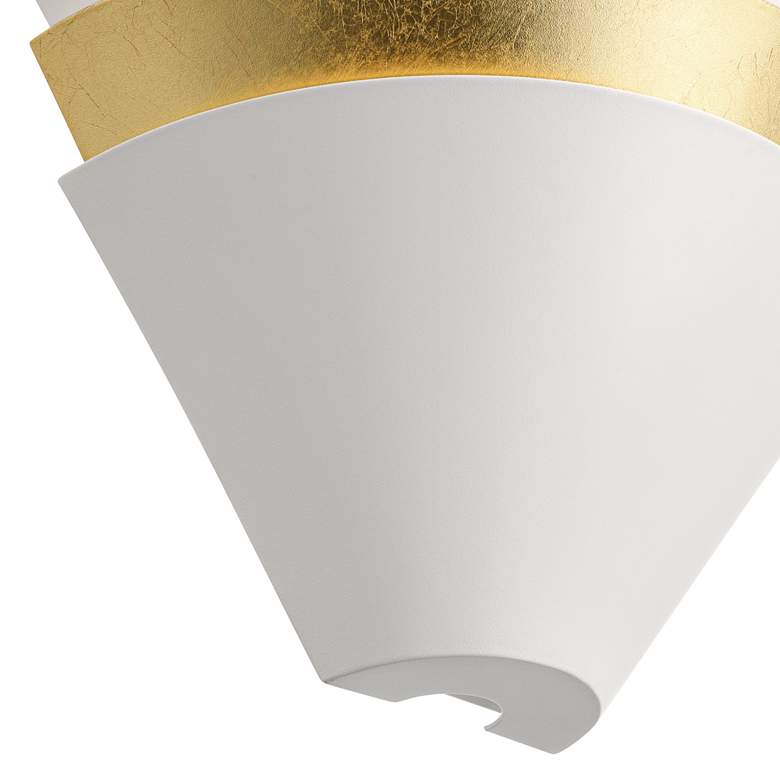 Image 3 Misty 6 1/4" High White and Gold Leaf LED Wall Sconce more views