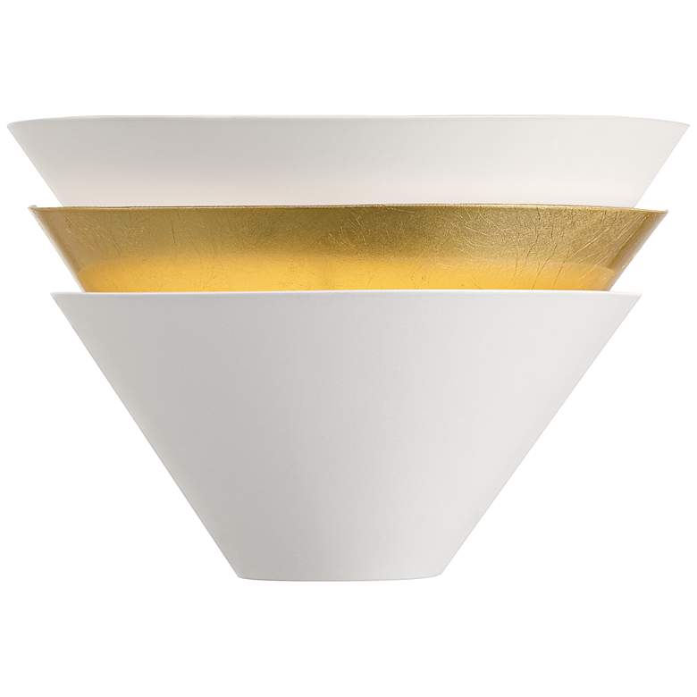 Image 5 Misty 6 1/4" High White and Gold Leaf LED Wall Sconce more views