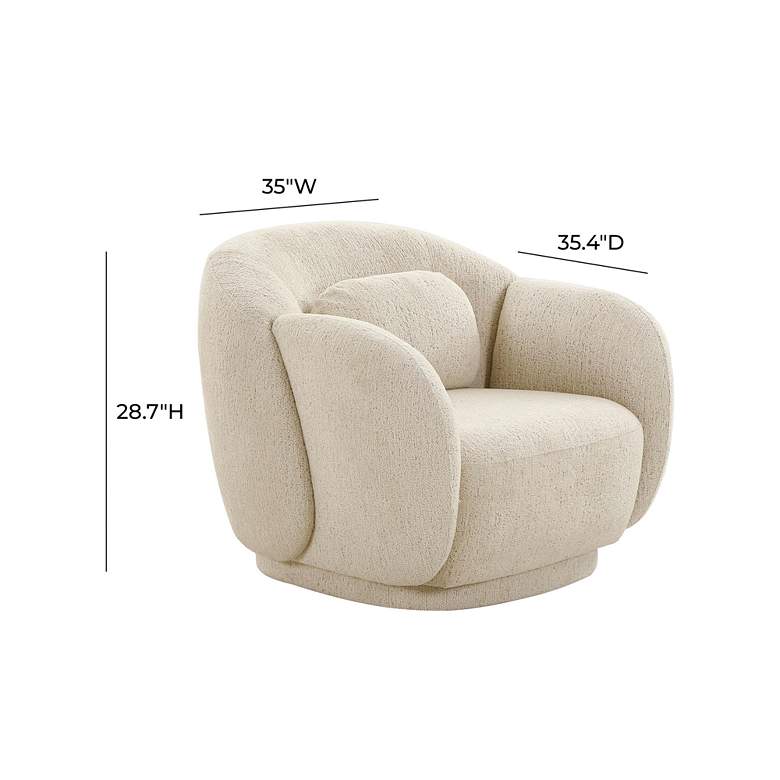 Image 6 Misty Cream Boucle Fabric Accent Chair more views