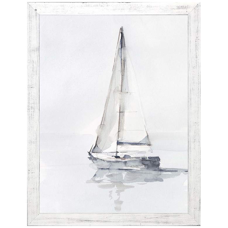 Image 1 Misty Harbor I 45" High Rectangular Giclee Framed Wall Art