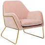Misty Metal Frame Blush Accent Chair
