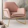 Misty Metal Frame Blush Accent Chair