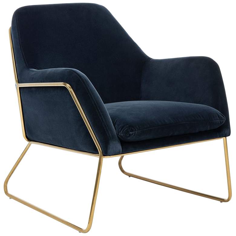 Image 2 Misty Metal Frame Navy and Gold Accent Chair