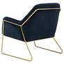 Misty Metal Frame Navy and Gold Accent Chair
