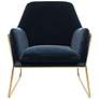 Misty Metal Frame Navy and Gold Accent Chair