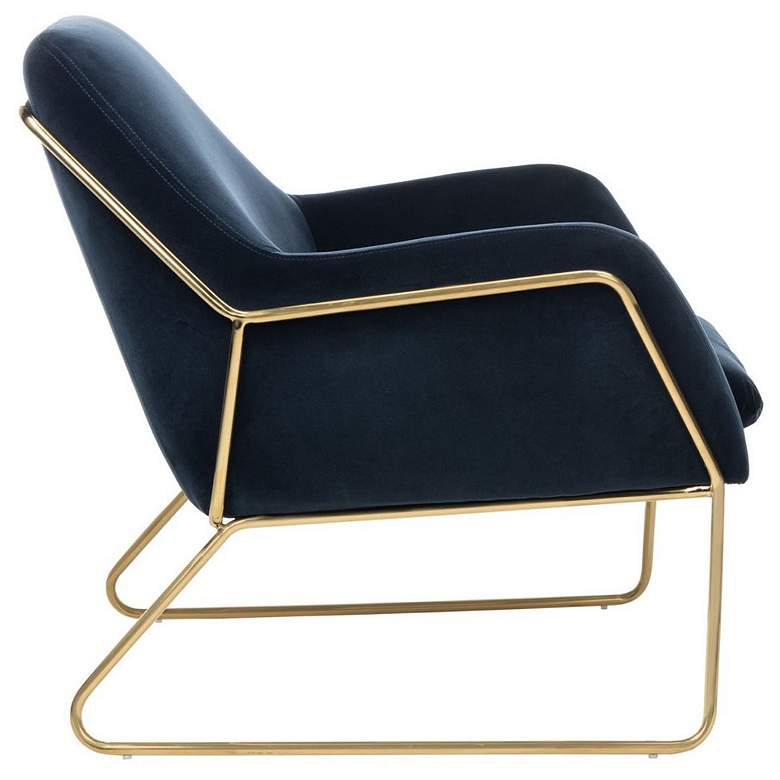 Image 6 Misty Metal Frame Navy and Gold Accent Chair more views