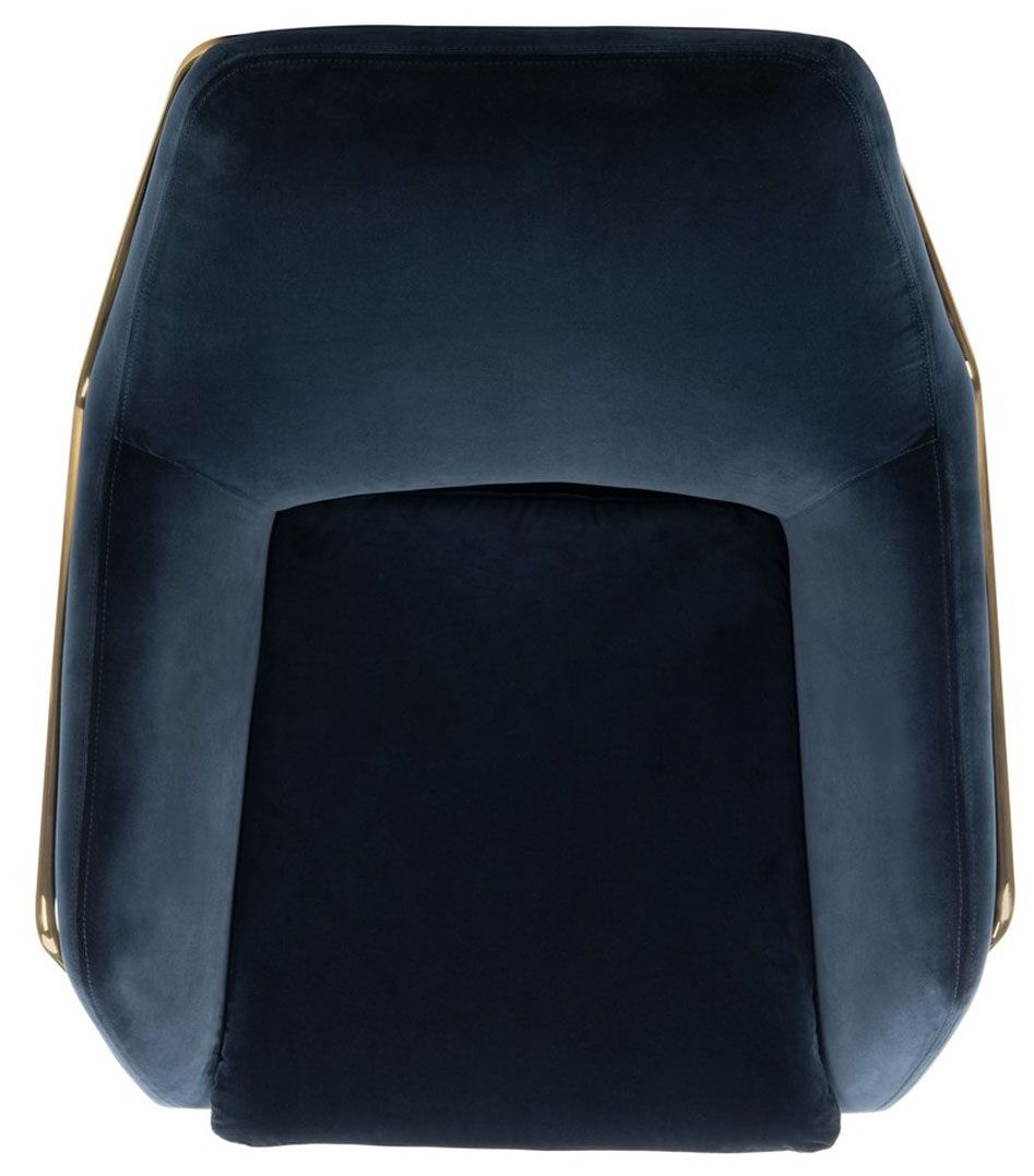 Misty Metal Frame Navy and Gold Accent Chair