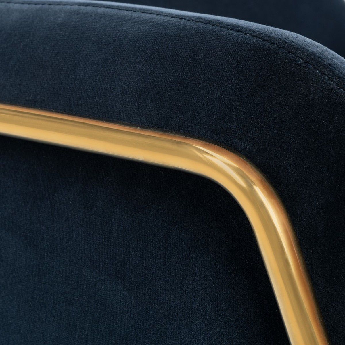 Misty Metal Frame Navy and Gold Accent Chair