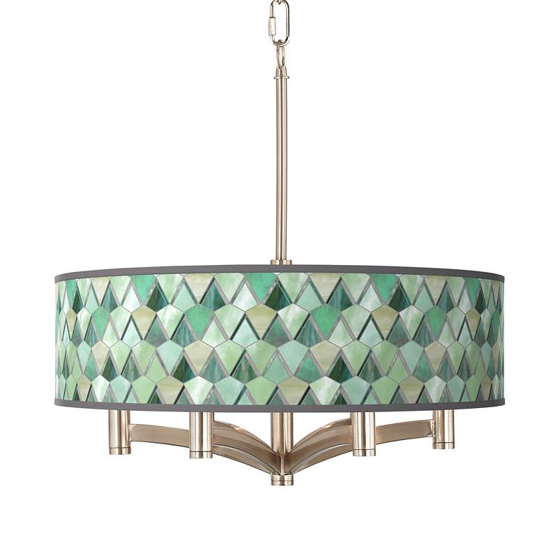 Image 1 Misty Morning Ava 6-Light Nickel Pendant Chandelier